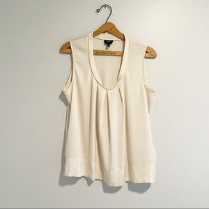 Talbots Cream Silk Pleated Tank Blouse Size 14